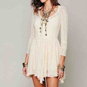Intimately Free People Beige Lace  Dress